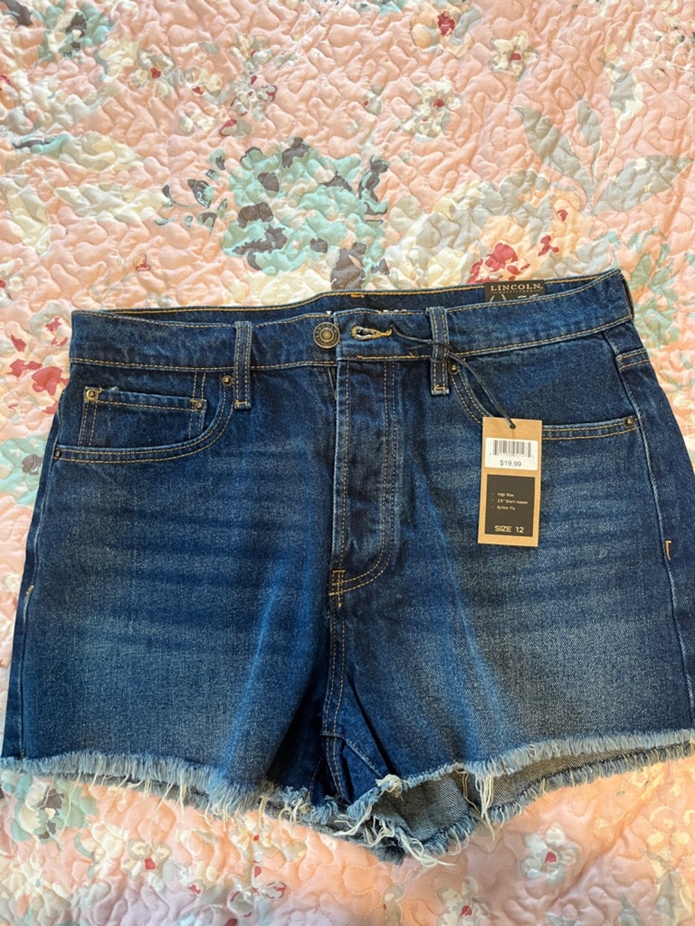 Lincoln Dark Blue Denim Cutoff Shorts